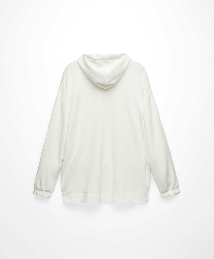 Moletom oversized em modal com toque macio e zíper.