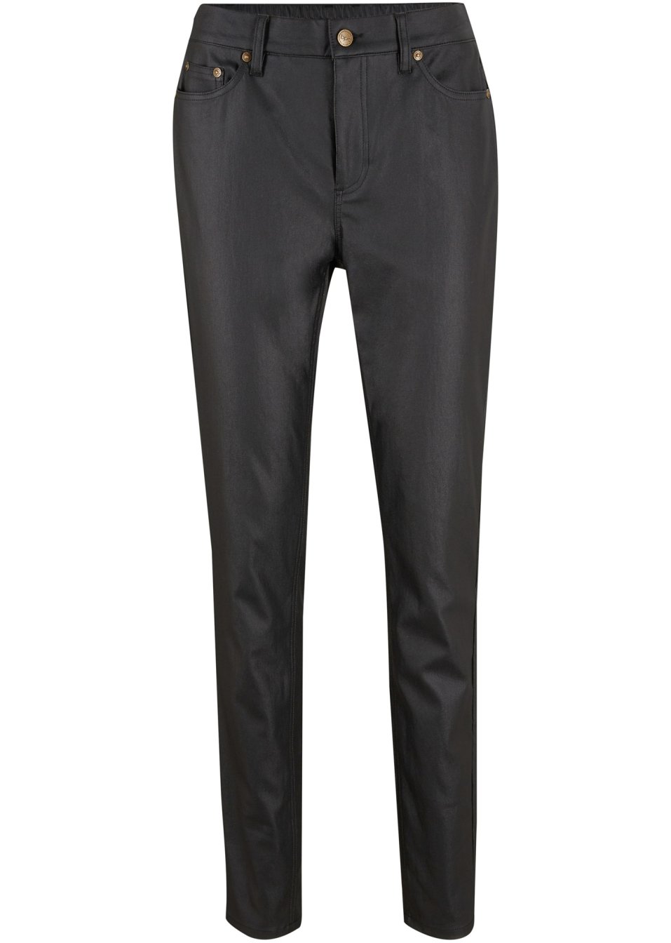 Pantalon extensible enduit avec taille confortable, Skinny