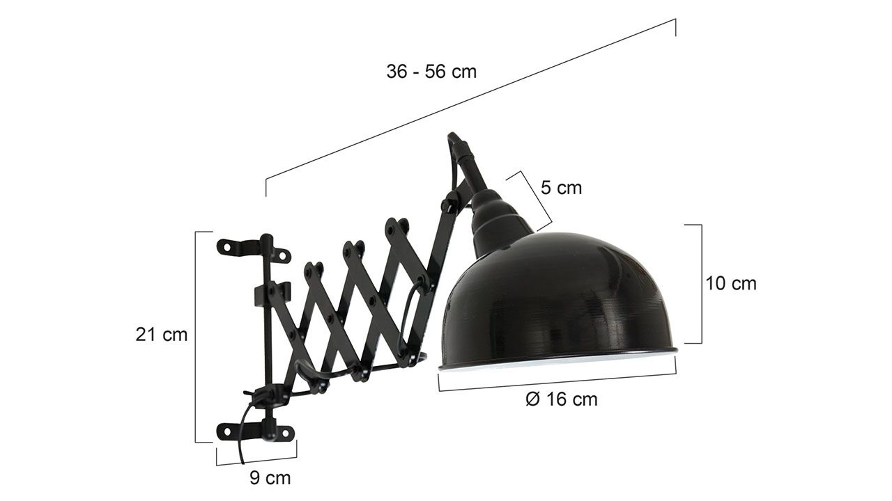 Wandlamp 7774ZW Yorkshire B17 x D61 cm