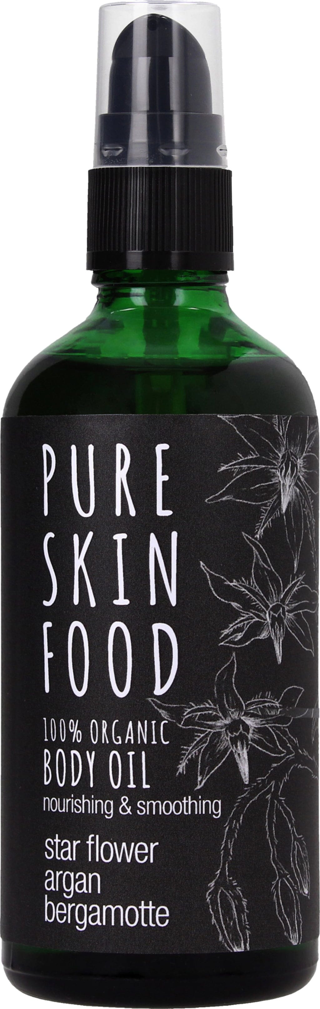 PURE SKIN FOOD  Organic Body Oil Starflower, Argan & Bergamotte, 100 ml