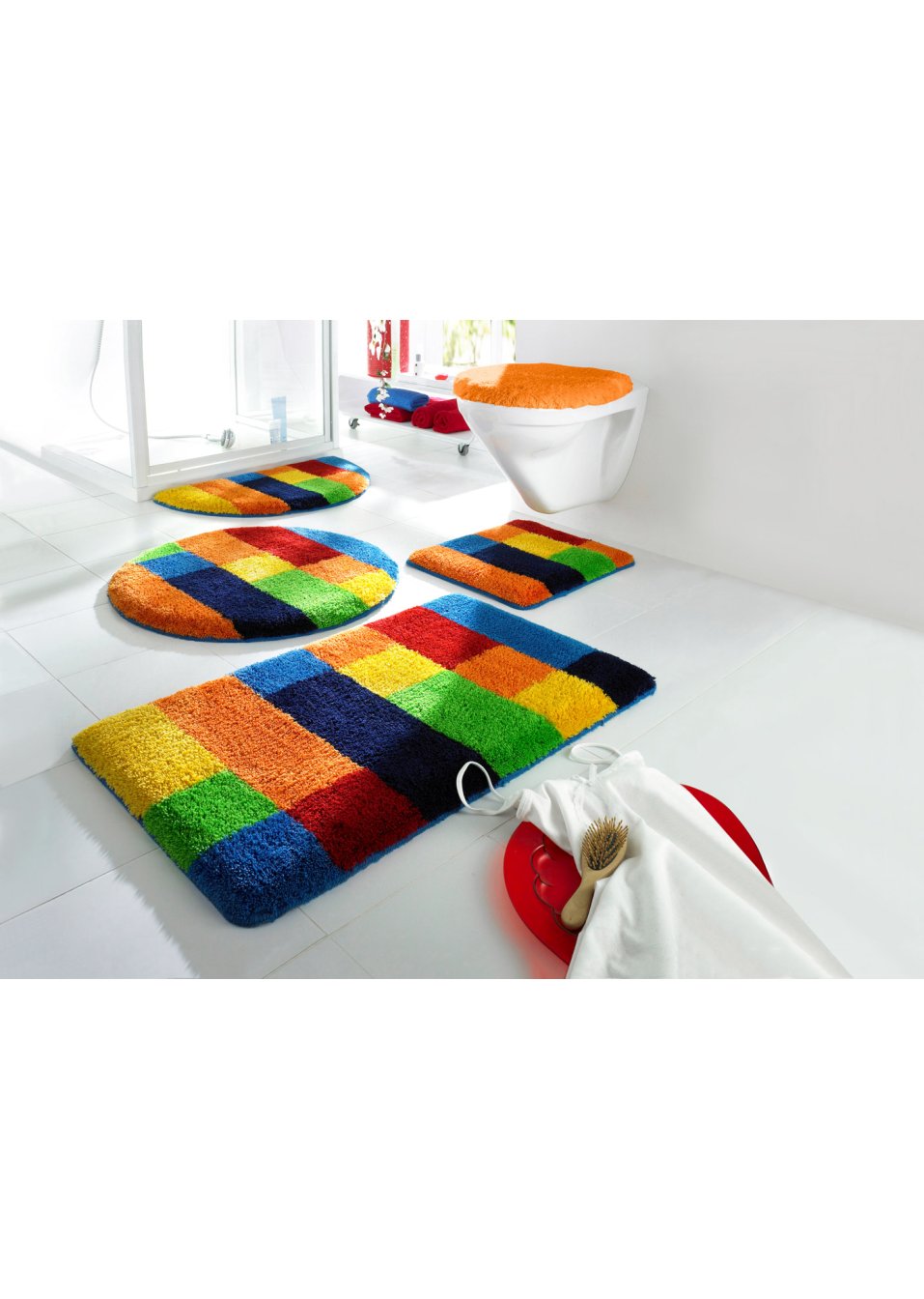 Tapis de salle de bain en couleurs vives