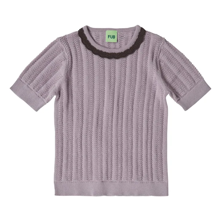 FUB T-Shirt Maille Extra Fine Pointelle Coton Bio | Mauve