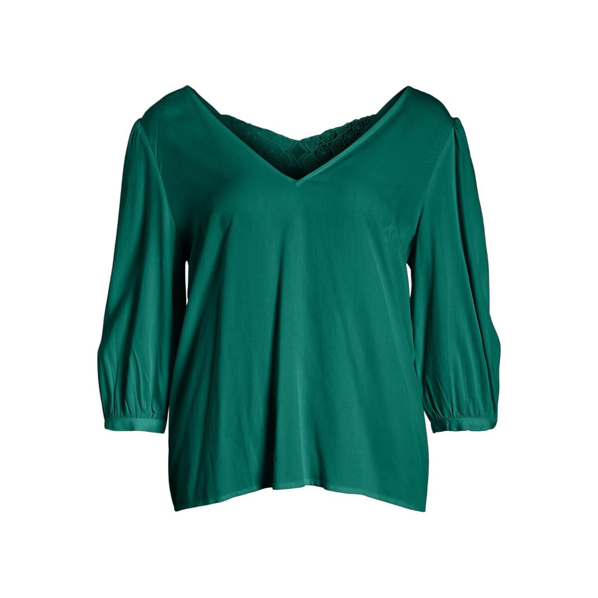 VILA<br>Blusa com decote em V e costas em renda