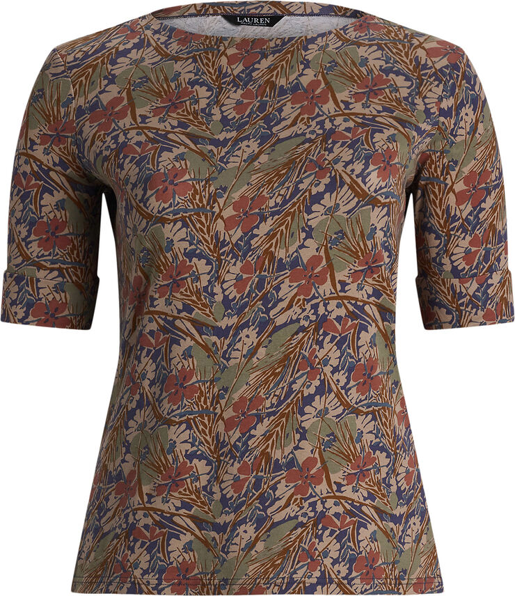 Lauren Ralph Lauren RFND STRTCH 1X1 RIB-MSL-TSH Cream multi