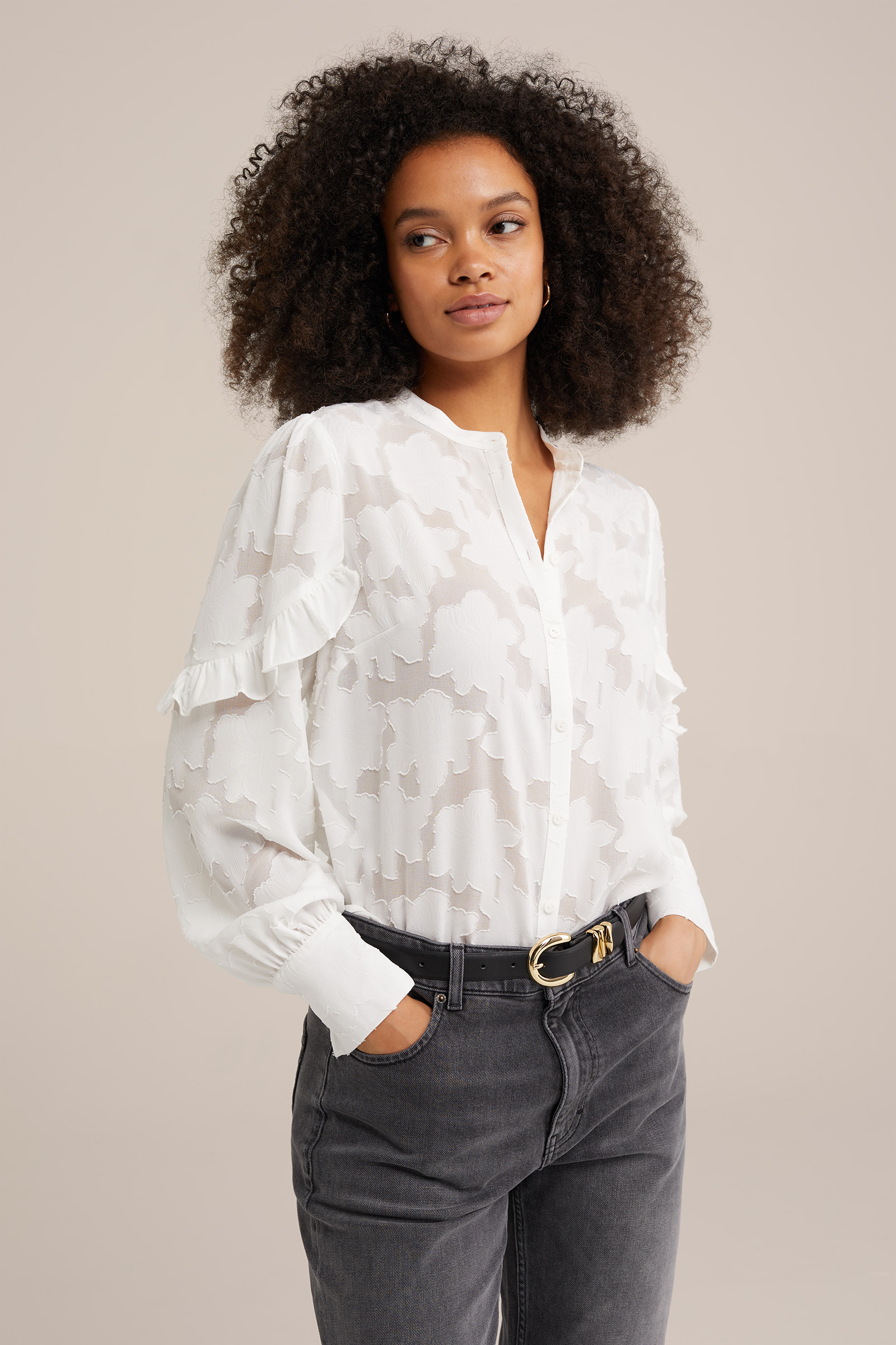blouse met jacquard-dessin WE Fashion Wit