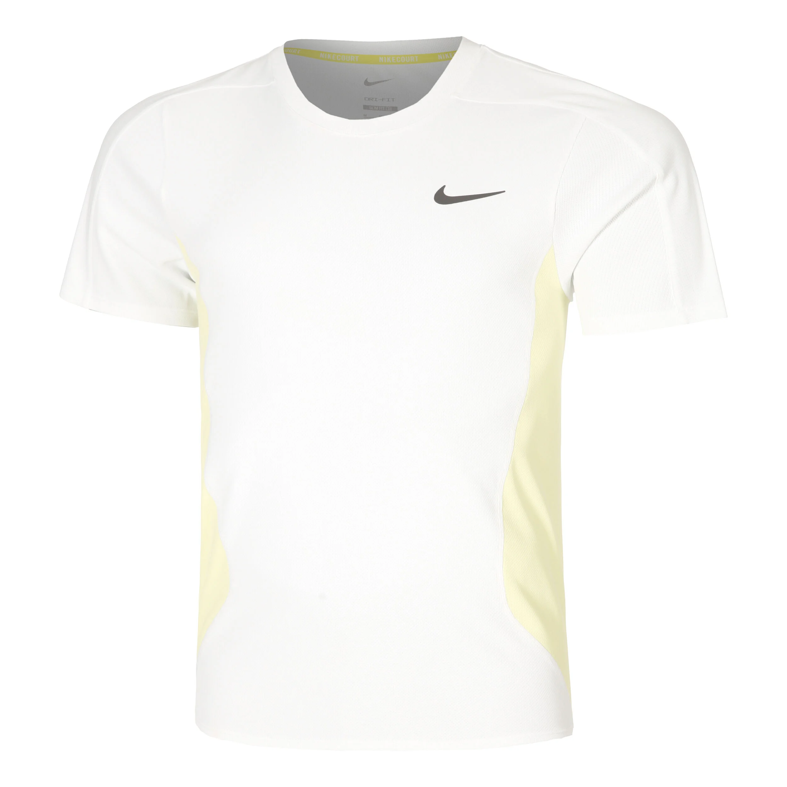 Nike Court Dri-Fit Advantage Slam T-shirt Hommes - Blanc , Jaune Lemon