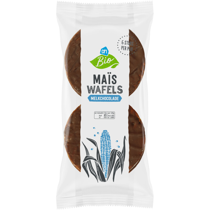 AH Biologisch Maiswafels met melk chocolade