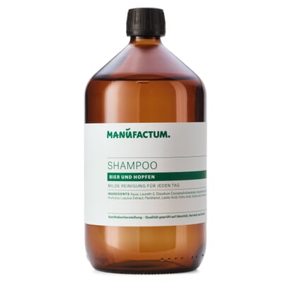Manufactum Shampoo, Bier und Hopfen, 1-l-Glasflasche