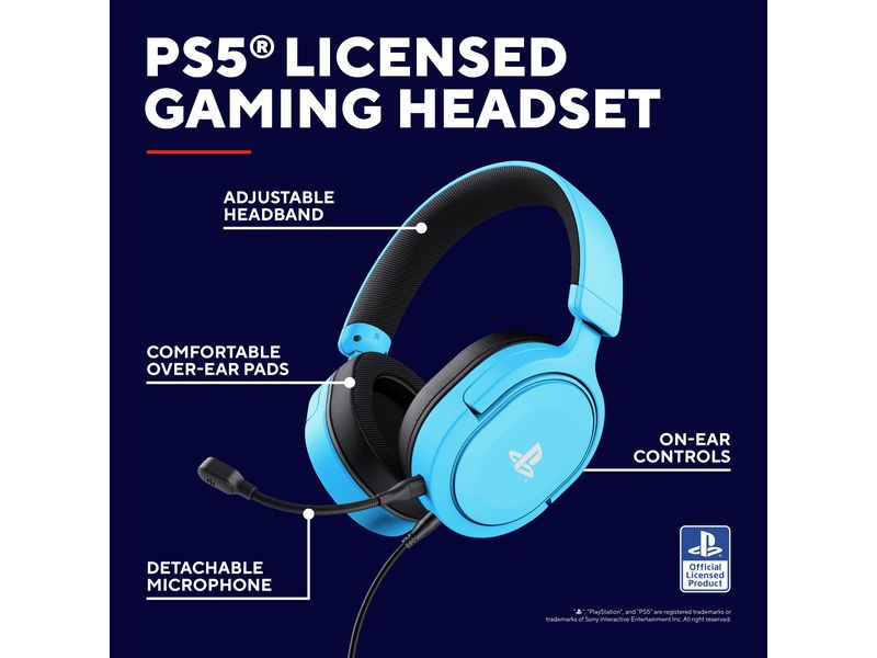 Trust Headset GXT498B Forta Blau/Schwarz Gaming-Headset für die Playstation 5