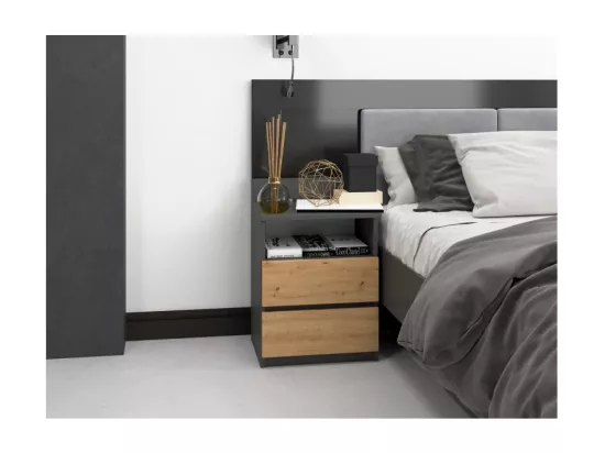 Malwa M1 ANTHRACITE ARTISAN table de chevet
