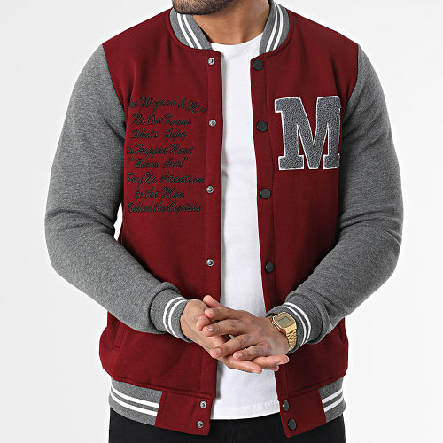 Veste Teddy 9125 Bordeaux Gris Anthracite Chiné