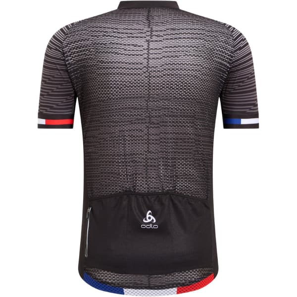 Maillot vélo ODLO PERFORMANCE AERO S/S JERSEY CUSTOMIZED FRANCE CUSTOMIZED FRANCE BLACK SS24