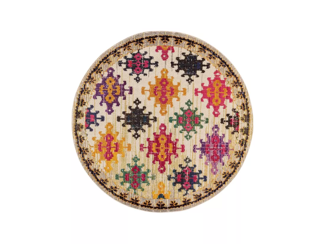 Tapis Casa Multicouleur/Beige ø 120 cm rond