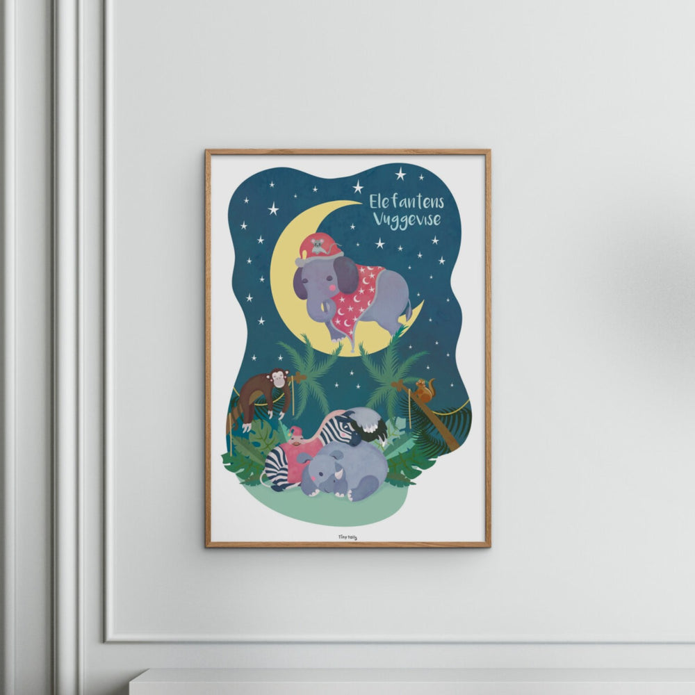 Køb Poster & Frame Tiny Tails - Elefantens Vuggevise