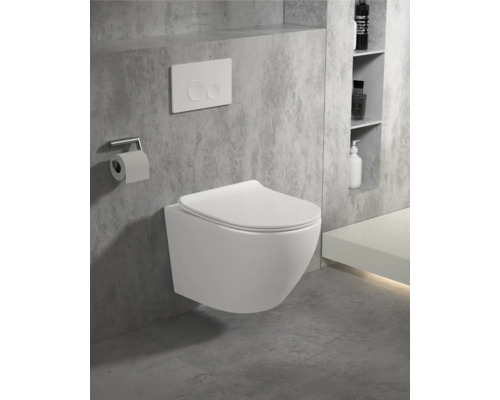 Jungborn wandclosetset FOUR 51, randloos, glanzend wit, met toiletzitting en softclose-mechanisme
