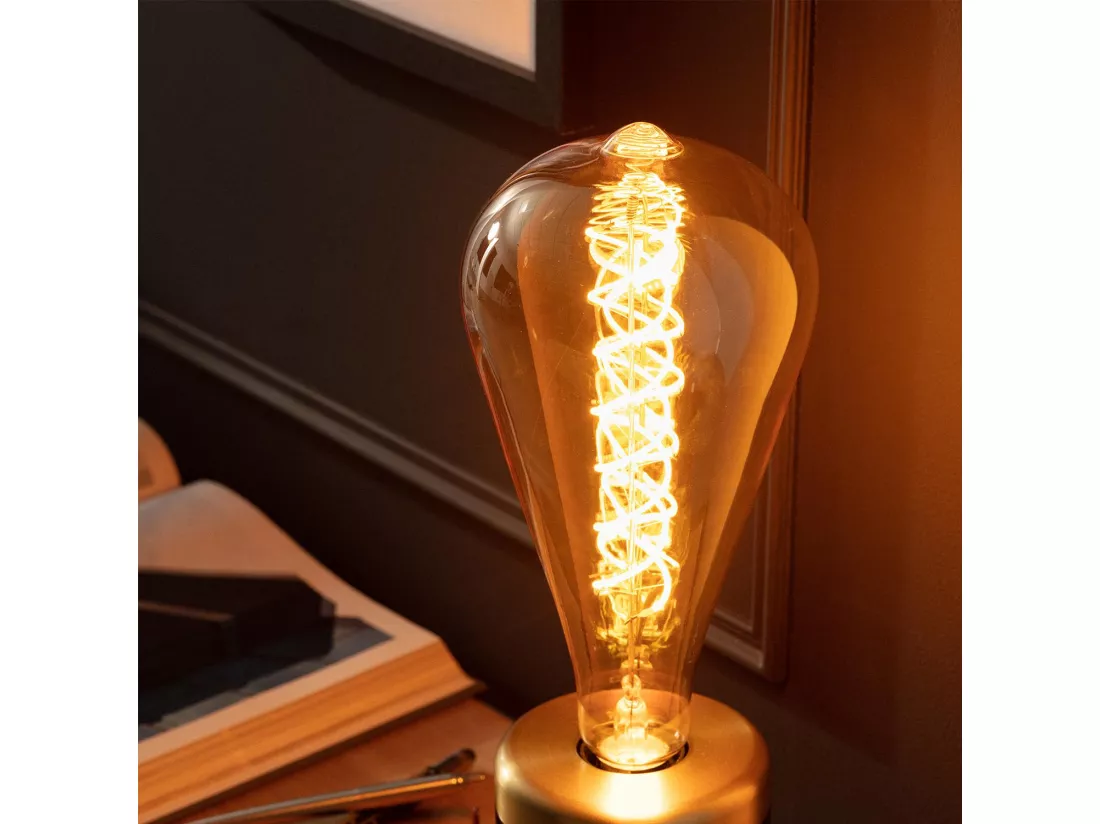 Ampoule LED E27 Filament 8W 800lm ST115 Ambre No Flicker 2200K Blanc chaud