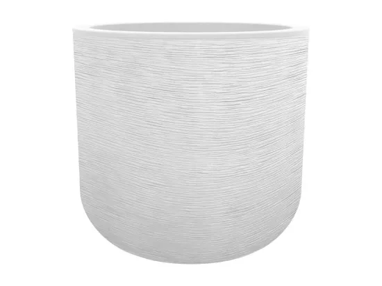 Pot de fleurs rond en plastique Graphit Up blanc cérusé - Ø 50 cm - Eda