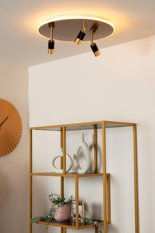 Lucide Jubel 3 plafondlamp LED Ø48 goud
