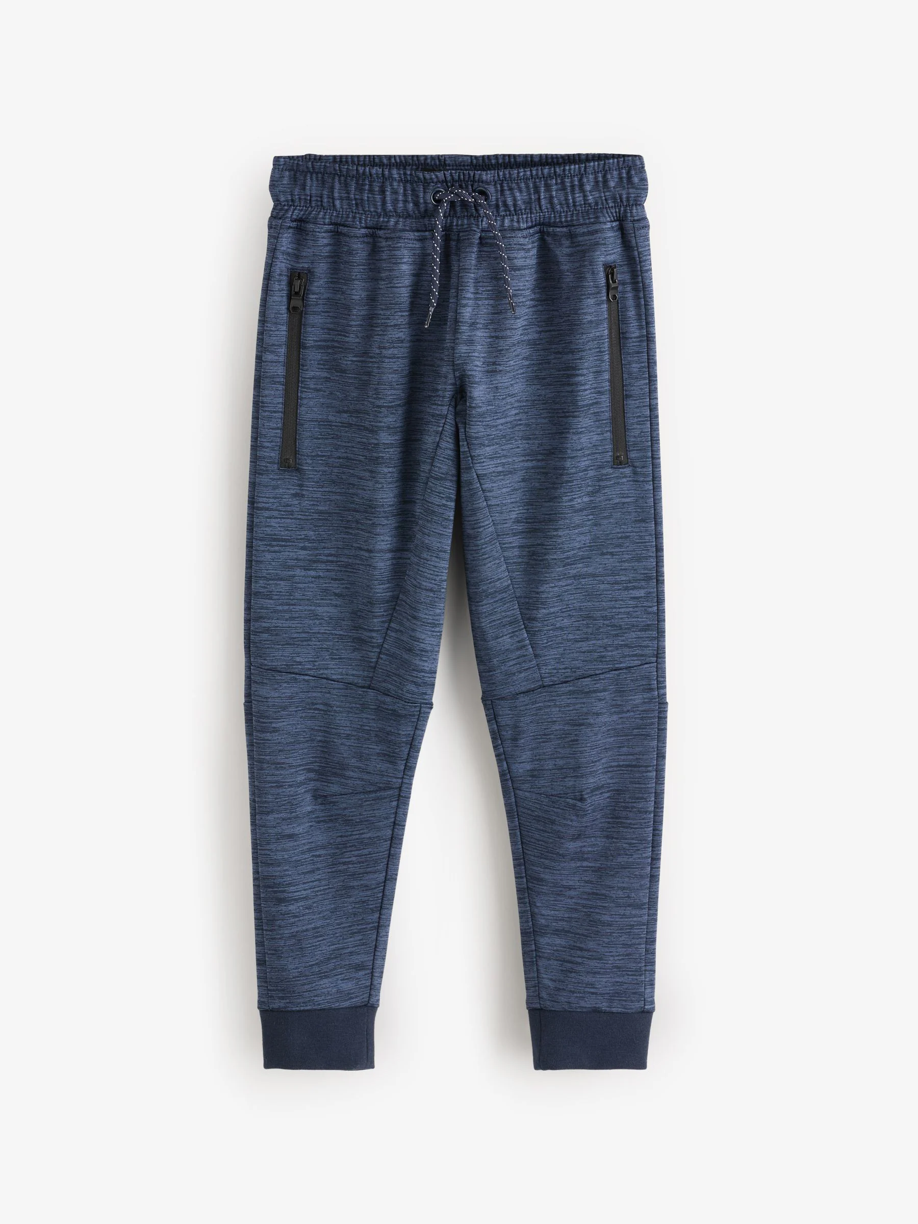 Zwart/marineblauw - Slim-fit joggingbroek met ritszak (3-16jr)