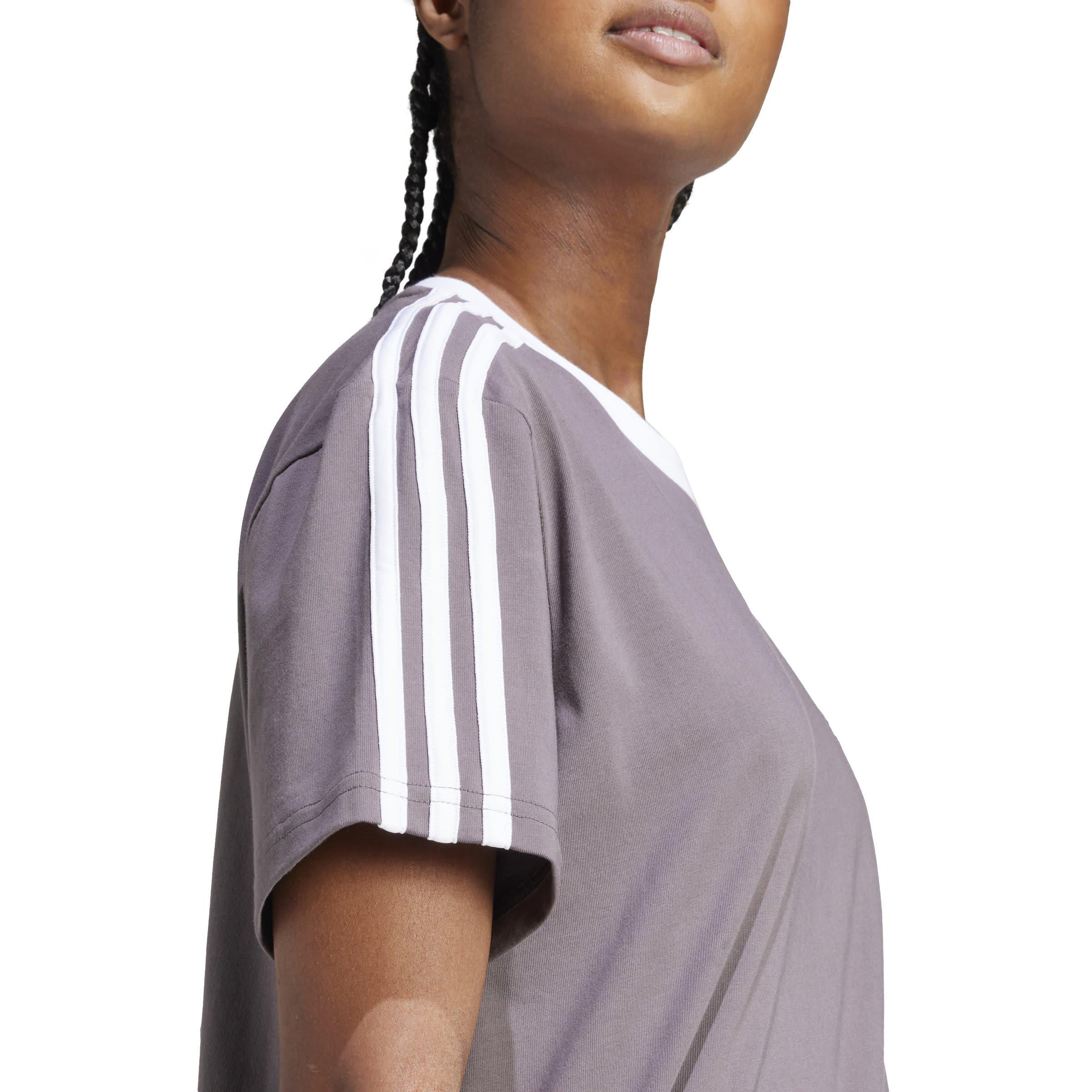 adidas Essentials 3 Stripe T-Shirt Womens