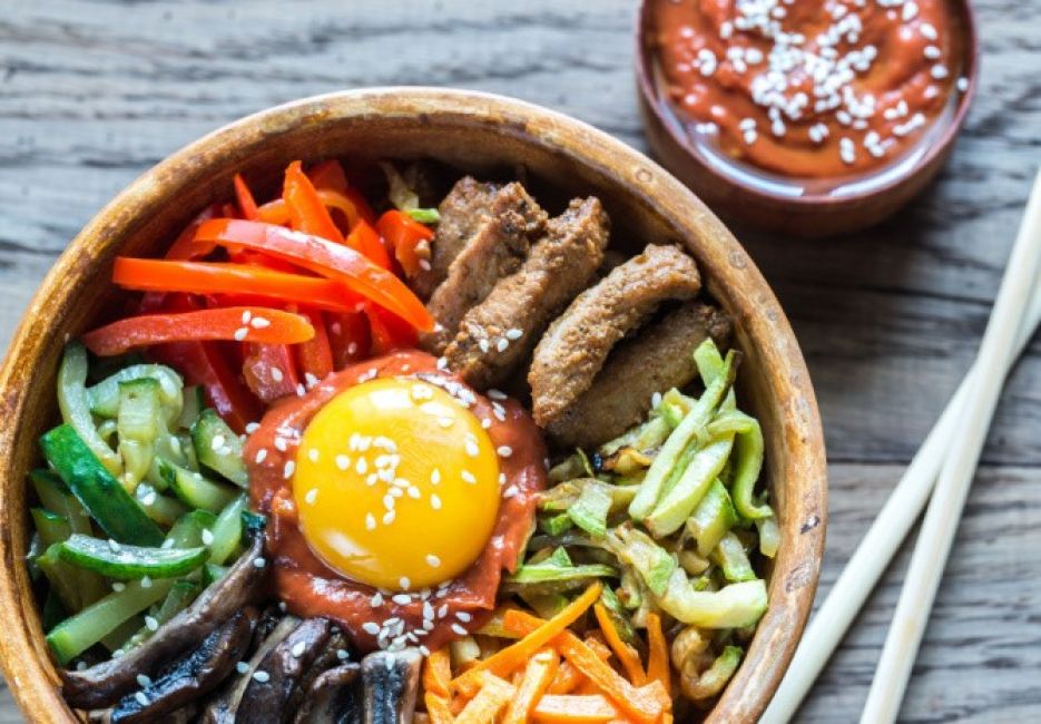 Bibimbap: gemixte rijst