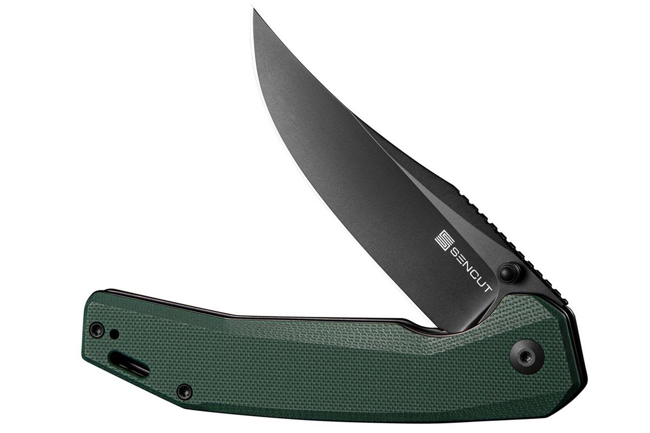 SENCUT Vornix S25038-1 Black 9Cr18MoV, Teal Green G10, zakmes