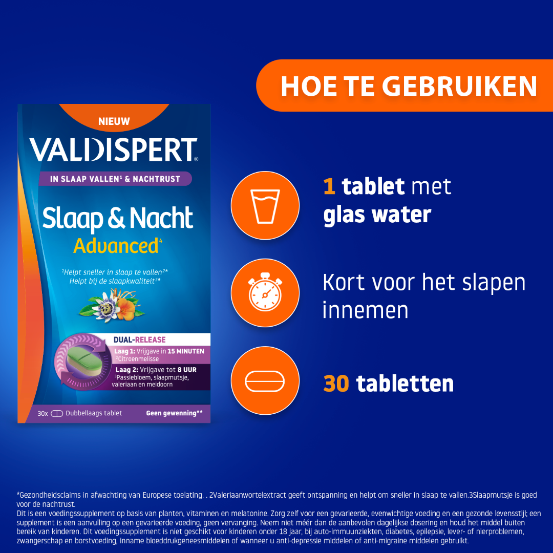 Valdispert Slaap & Nacht Advanced (30 Tabletten)