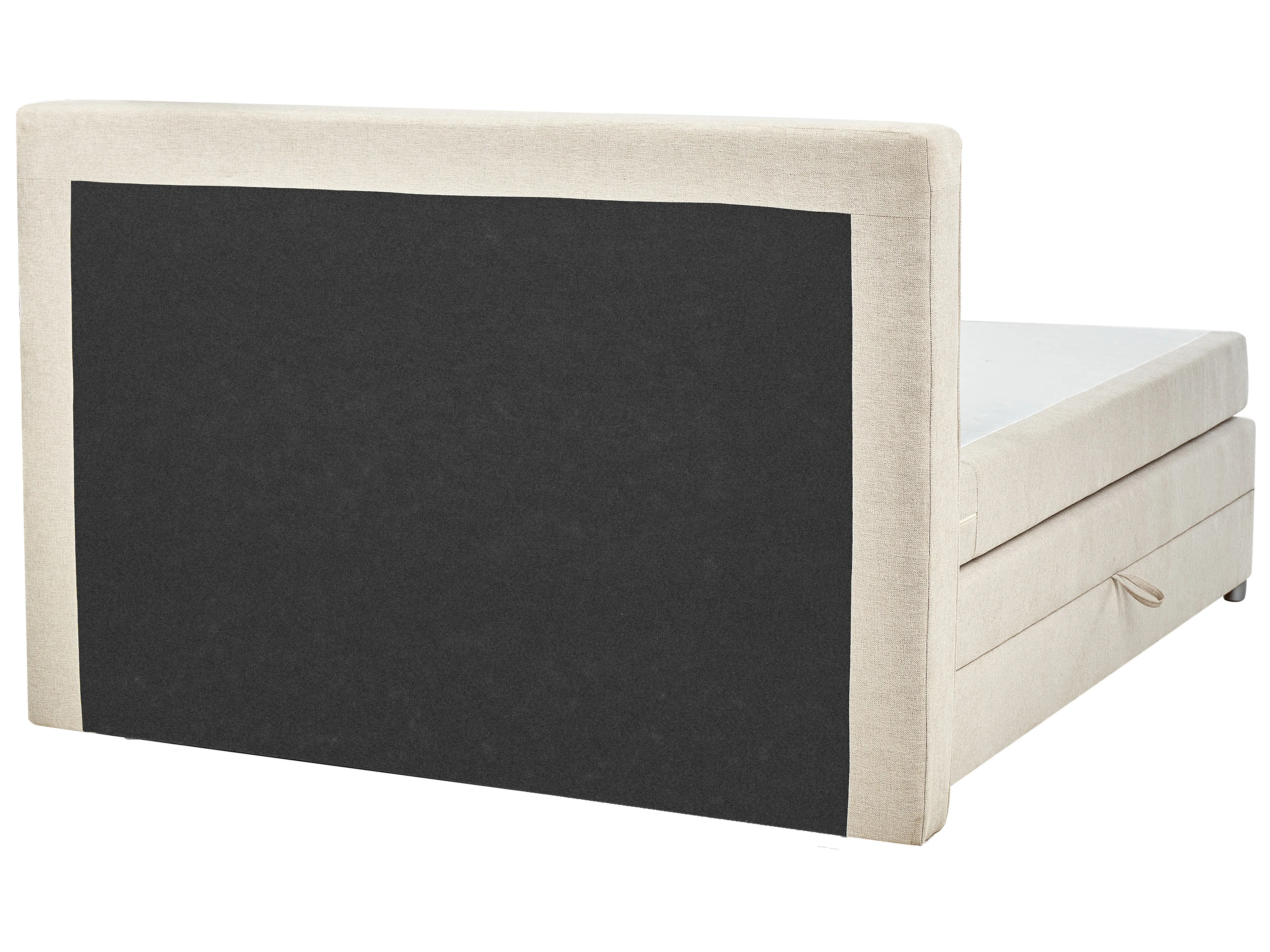 Boxspring met opbergruimte Stof MINISTER 180 x 200 cm Lichtbeige