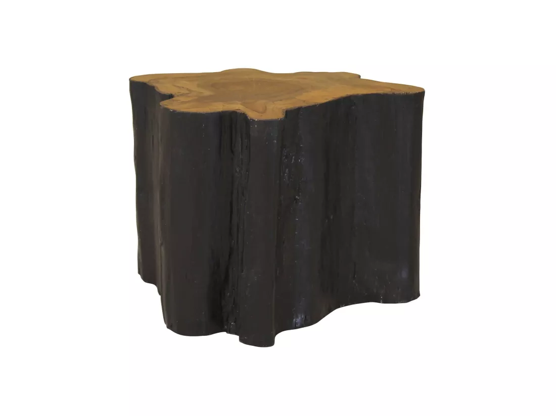 Now's Home - Meuble D'appoint En Bois Brule A La Finition Naturelle O40xht47 Kuro