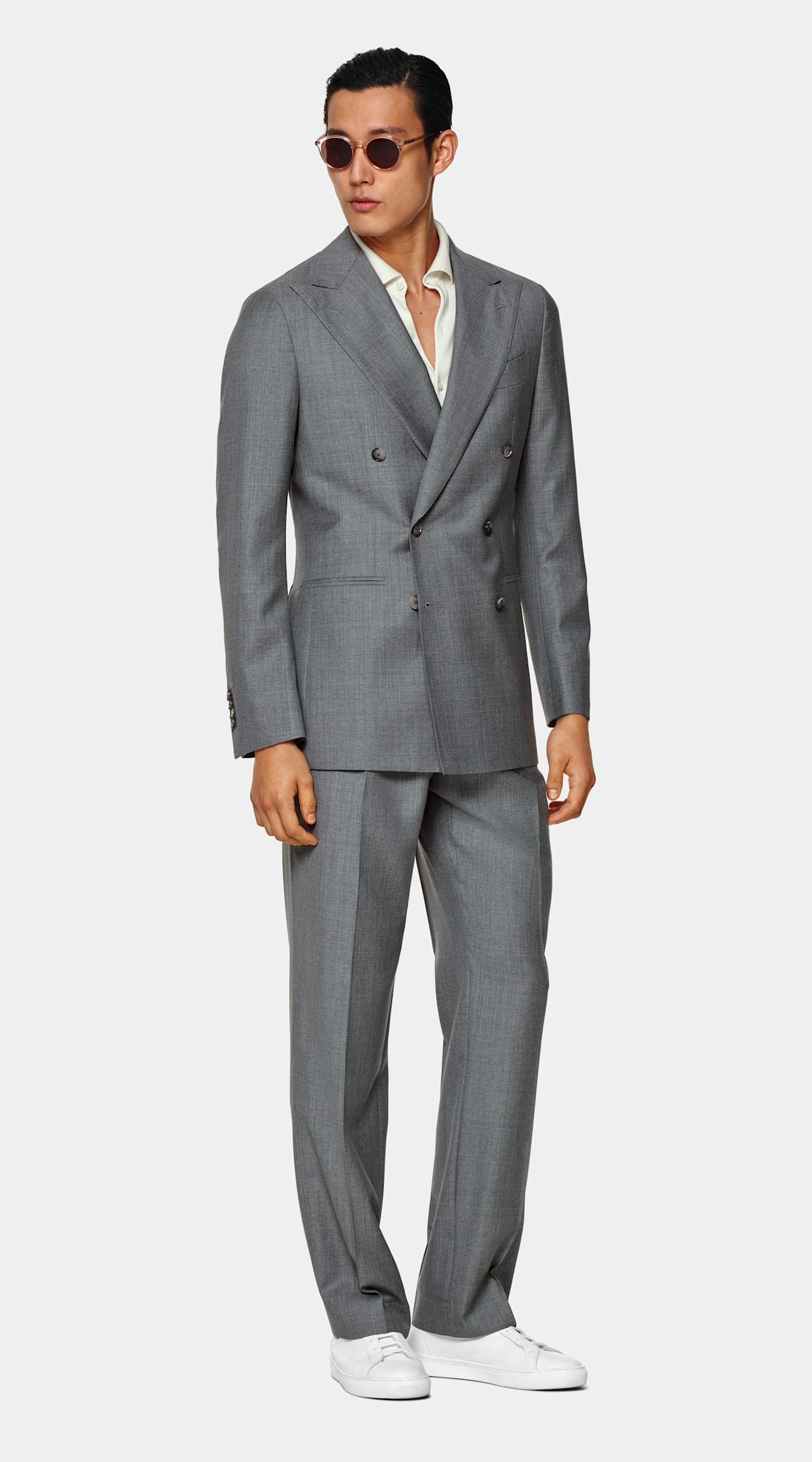 Costume Havana coupe Tailored gris clair