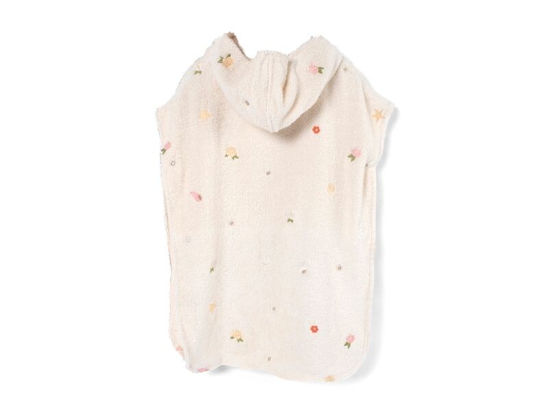 Filibabba Baby-Poncho mit Stickmuster Ocean Blossom Badeponcho mit Druckknöpfen für sicheren Sitz