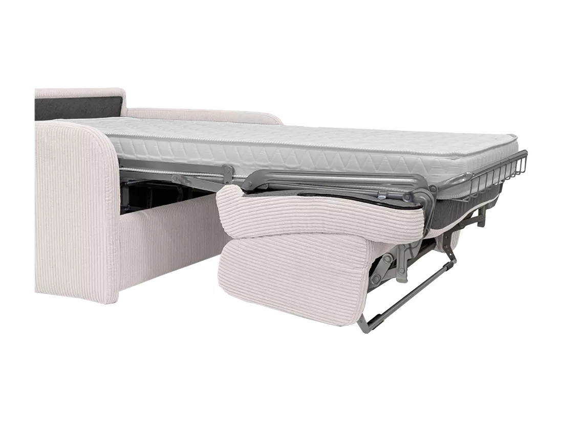 Fauteuil convertible express en velours côtelé beige - Couchage 100 cm - NADOA