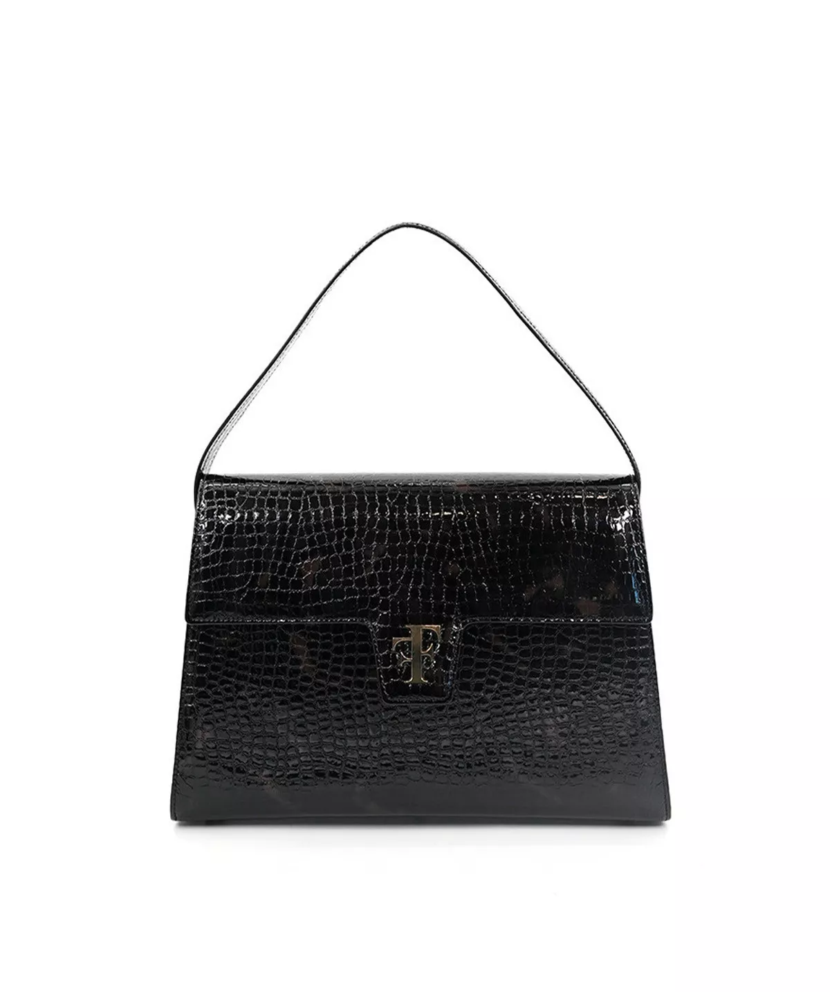 LE SAC FF35 CUIR FAÇON CROCO BRUN