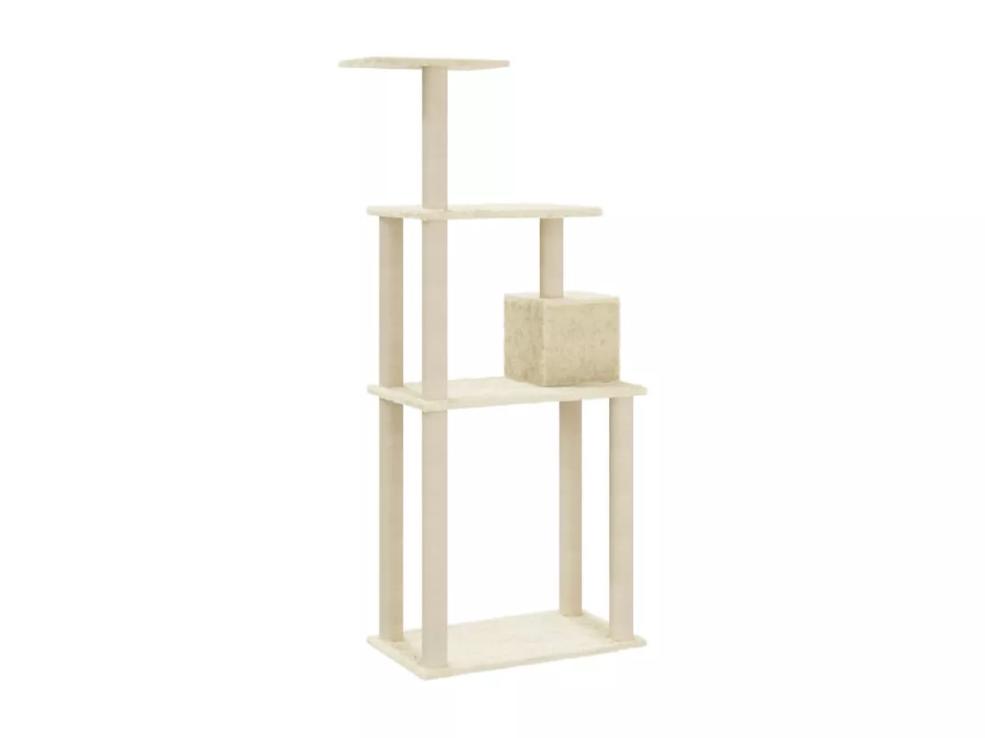 Arbre à chat avec griffoirs en sisal Crème 147 cm