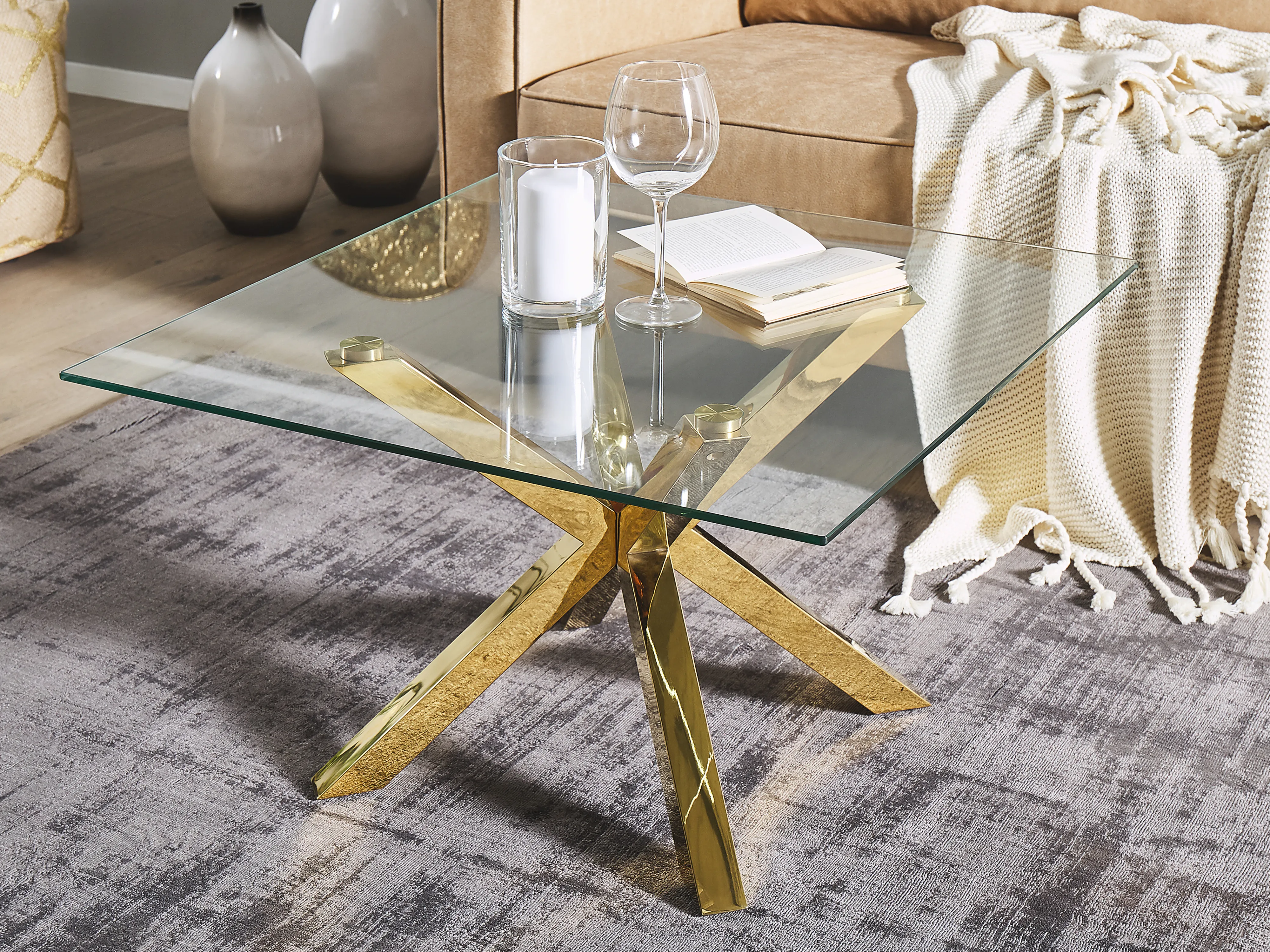Salontafel STARLIGHT Veiligheidsglas Goud