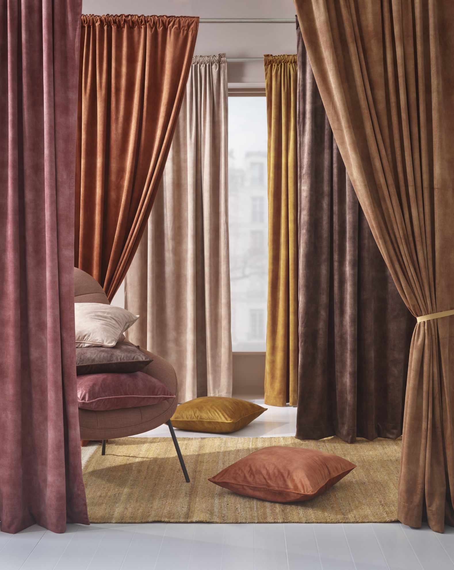 Zinatra gardin 140x230 mørk blush
