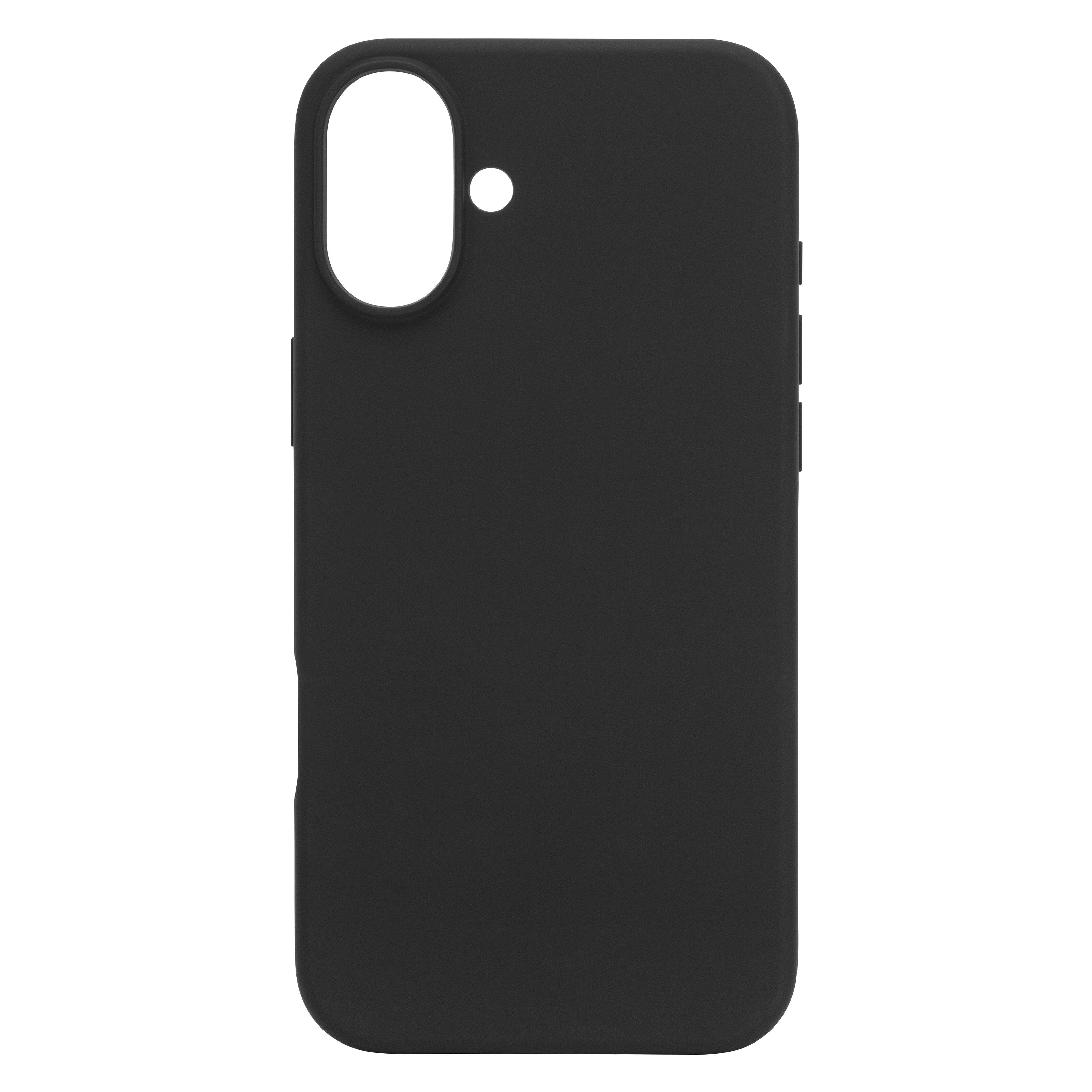 Linocell Rubber case for iPhone 16 Plus Svart