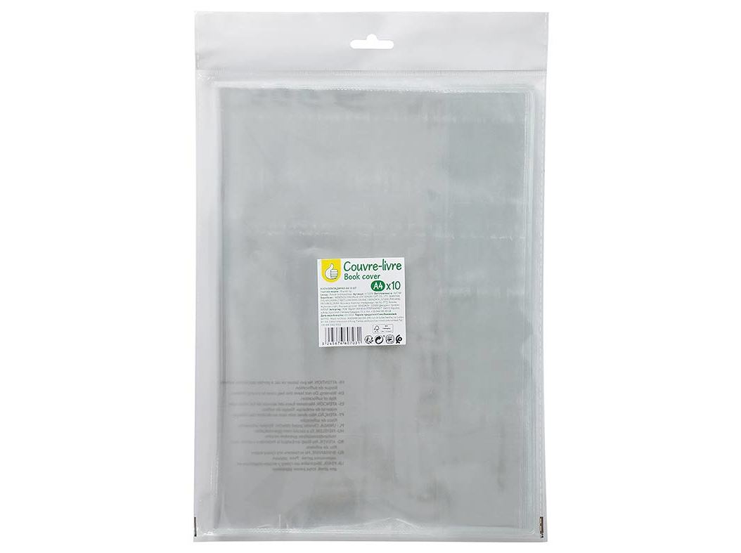 PROTEGE CADERNOS A4 POLEGAR TRANSPARENTE 80 MICRONS 10 UNIDADES