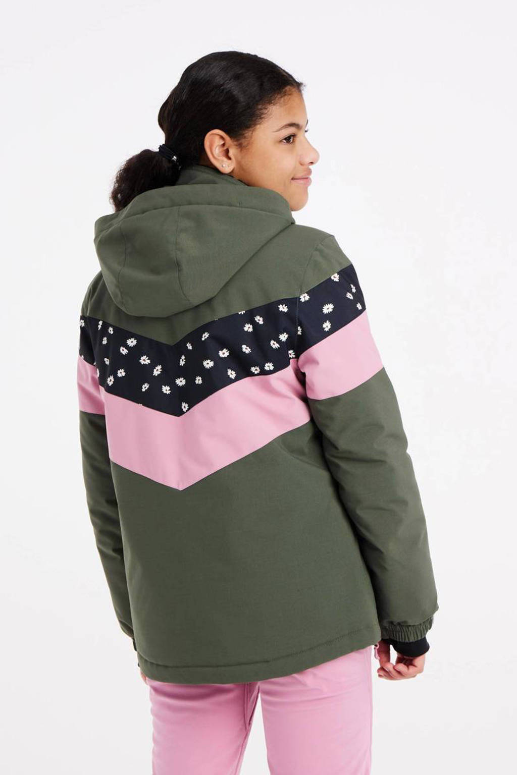 Protest ski-jack PRTFUGY JR groen/zwart/roze