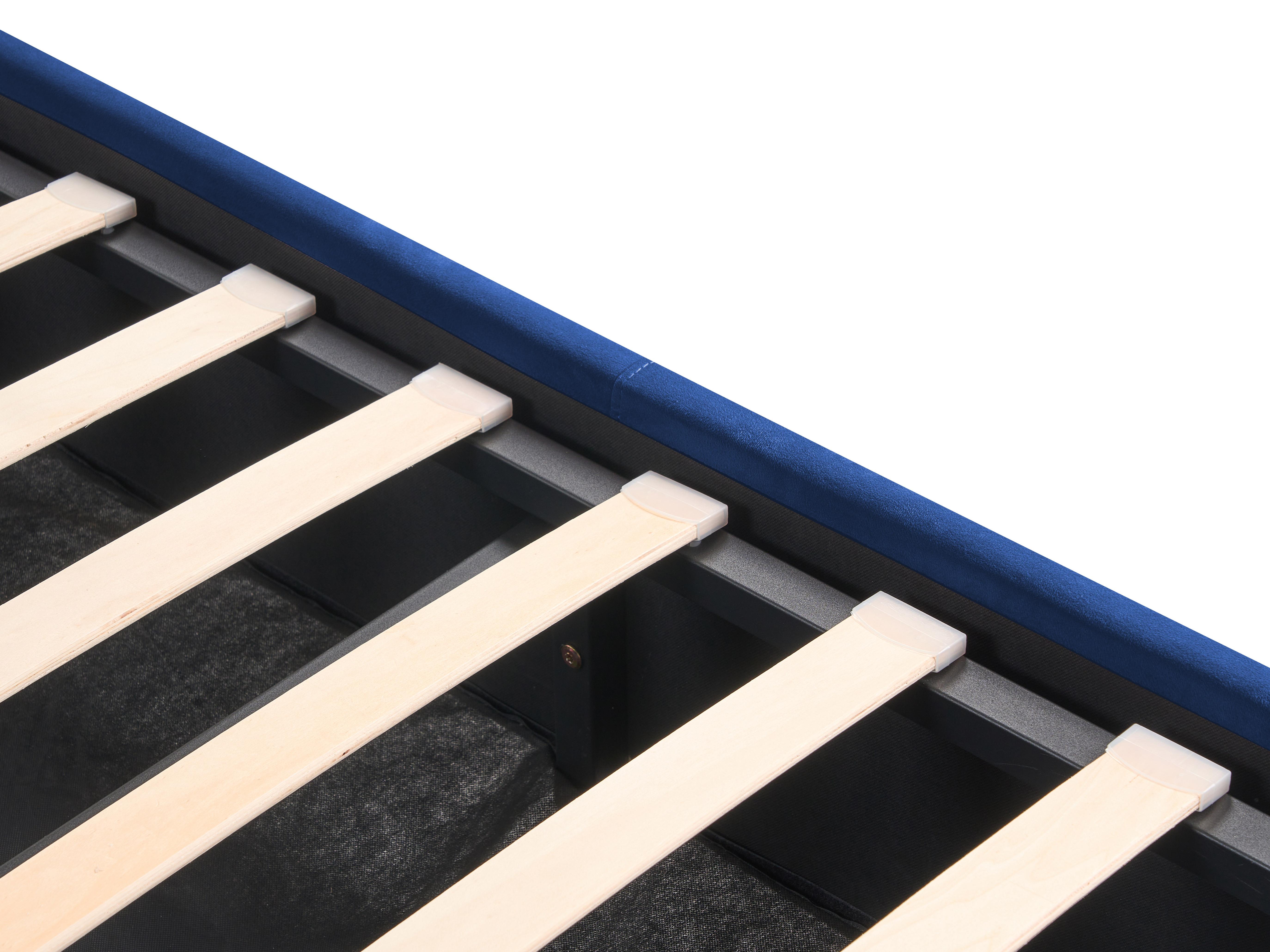 Bed met opbergruimte Fluweel ROCHEFORT 180 x 200 cm Marineblauw