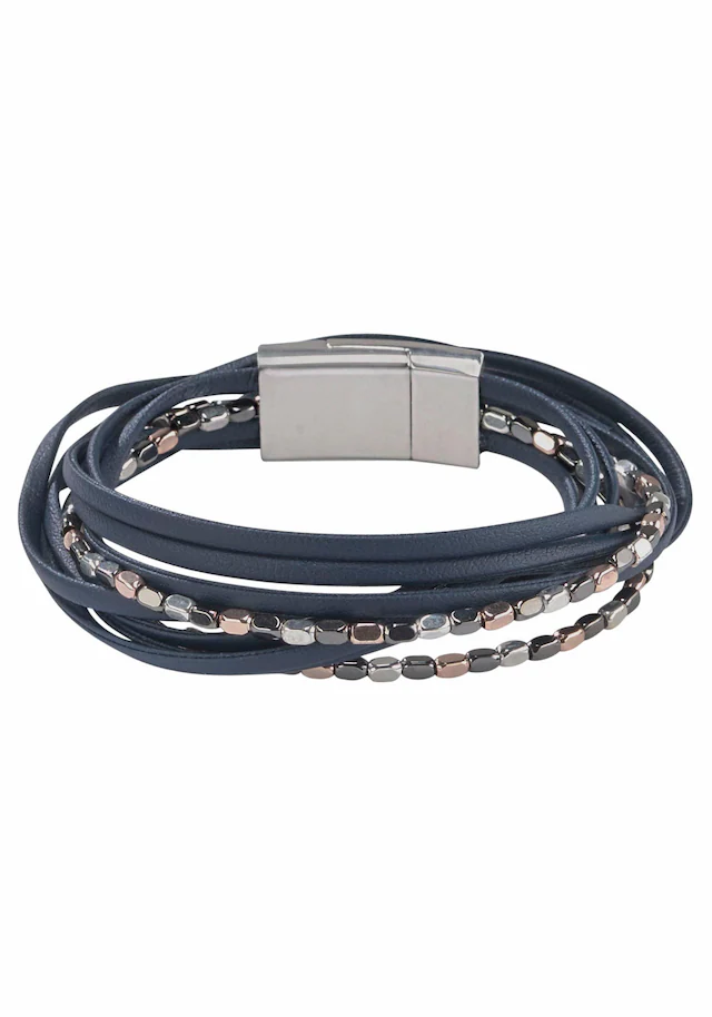 Firetti Wickelarmband »mehrreihig, mit Elementen aus Metall«