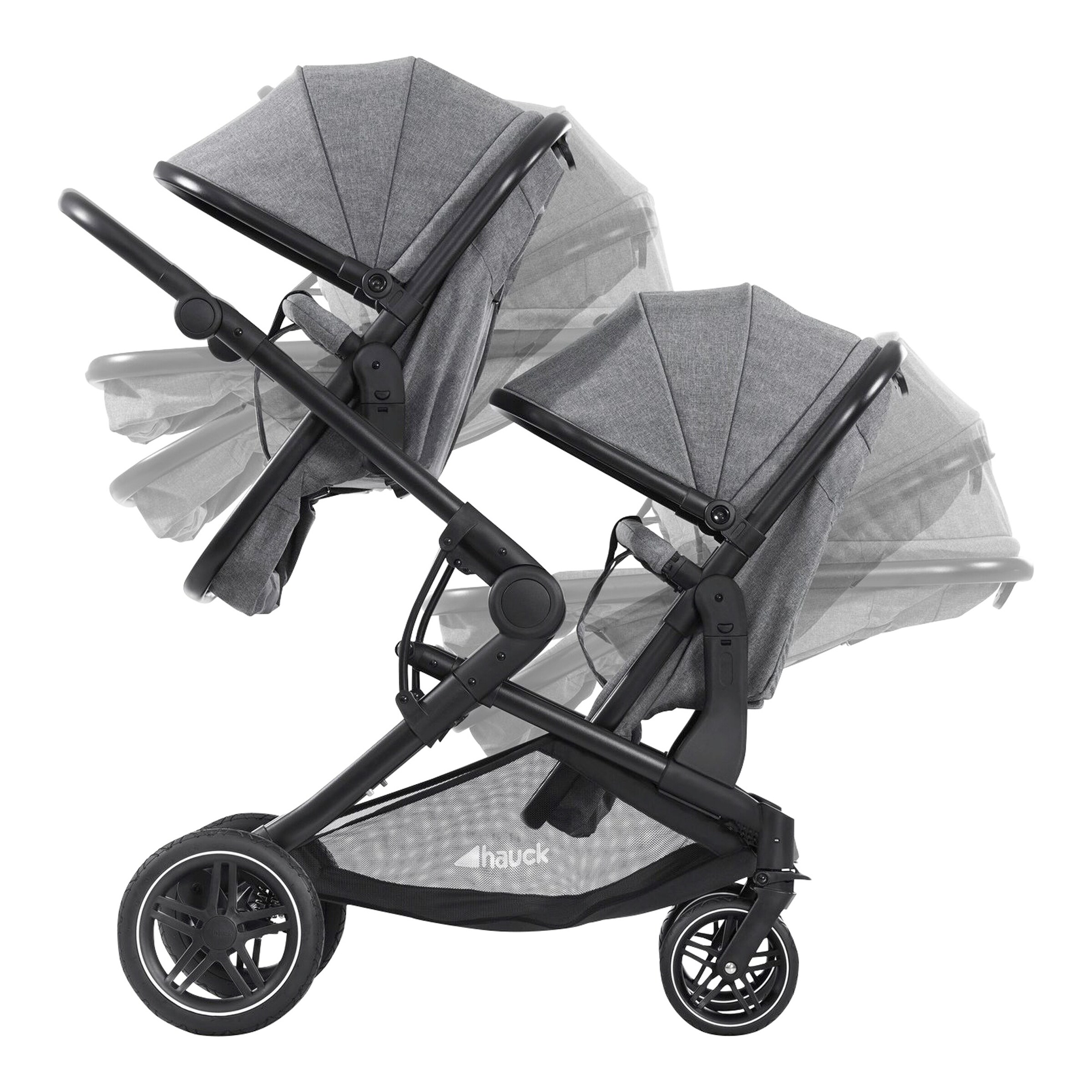 Hauck Zwillings- und Geschwisterwagen Atlantic Twin melange grey