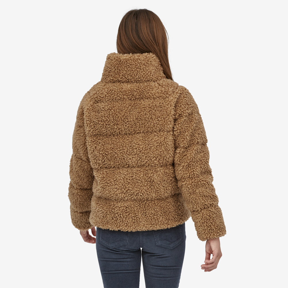 Damen-Daunenjacke aus recyceltem, hochflorigem Fleece