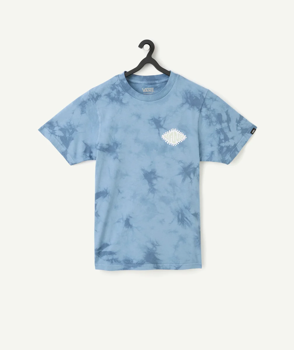 VANST-SHIRT GARÇON EN COTON BLEU DÉLAVÉ TRIED AND TRUE AVEC LOGO