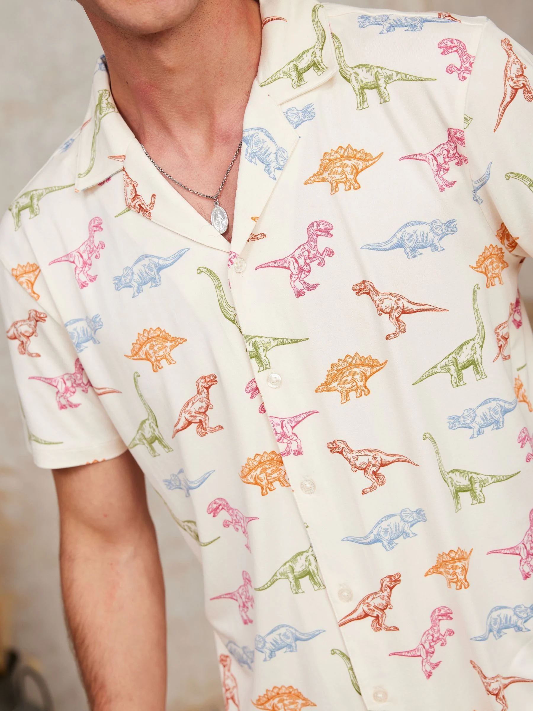 Wit - Chelsea Peers Dinosaur Print Long Pyjama Set