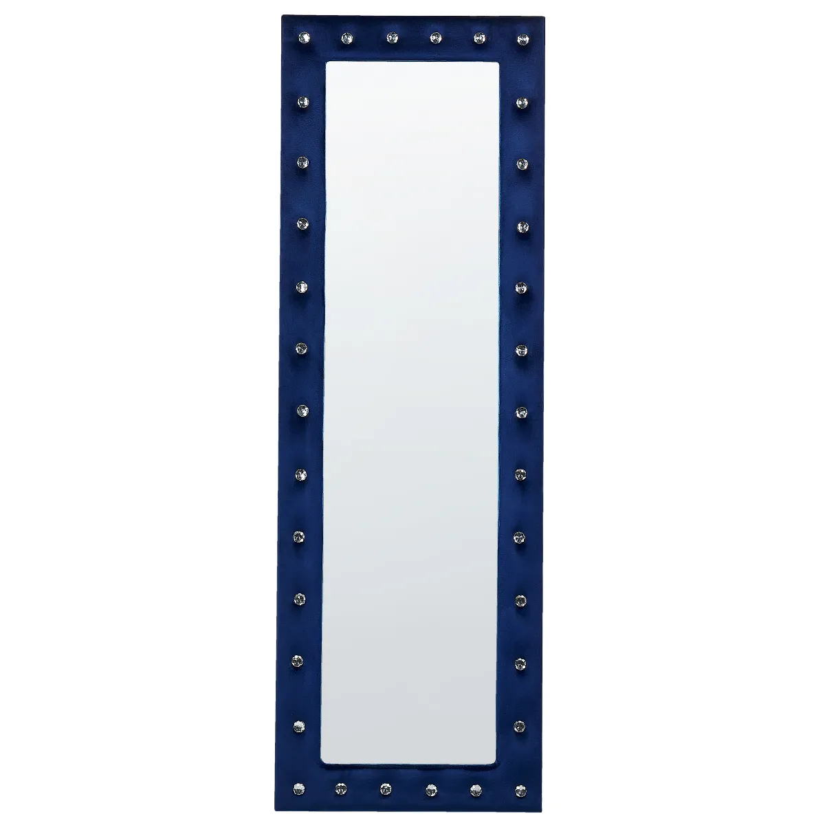 Beliani Ansouis Miroir sur pied - Velours Bleu marine