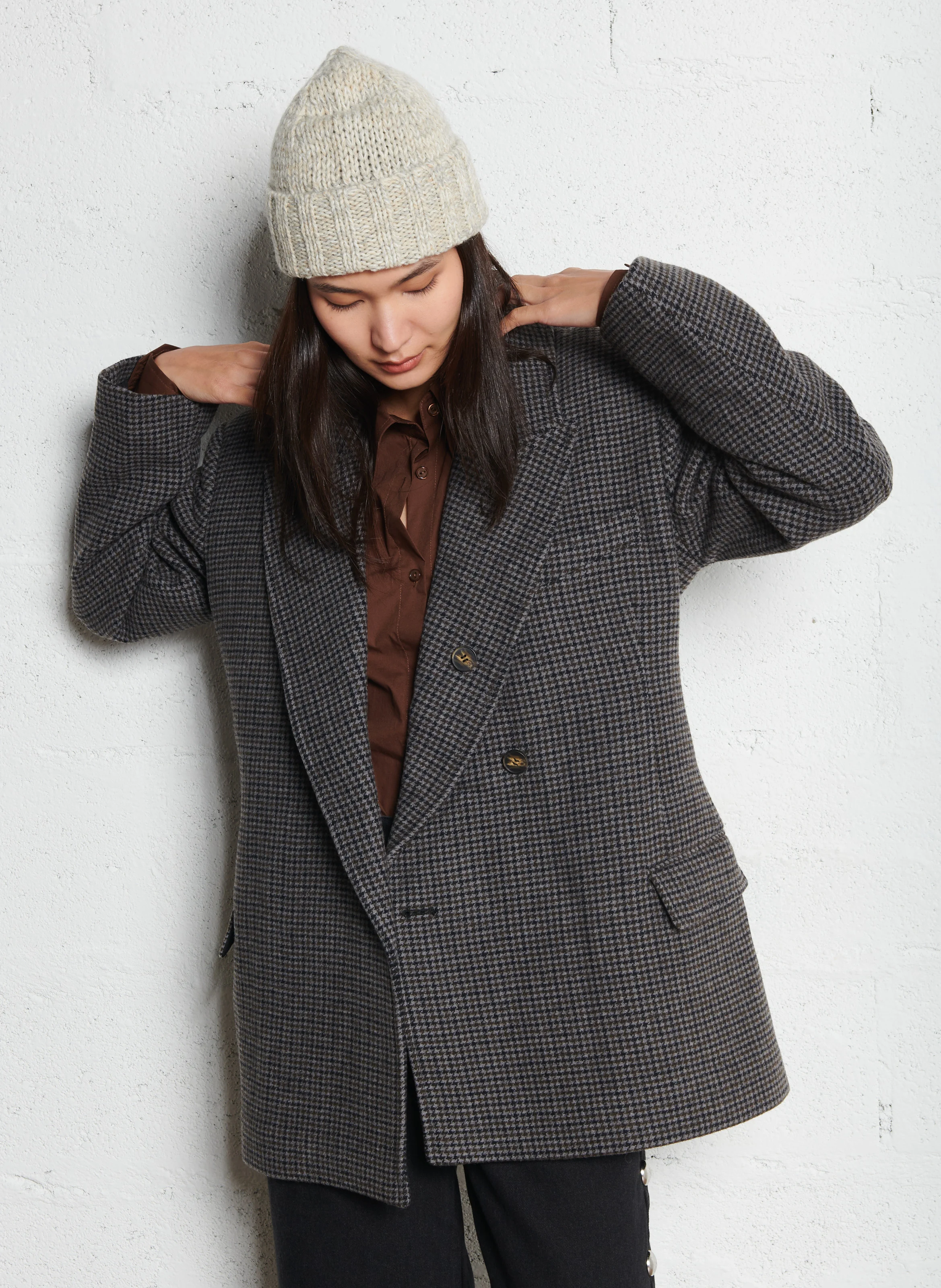 VEVA - Veste de tailleur à carreaux | Gris