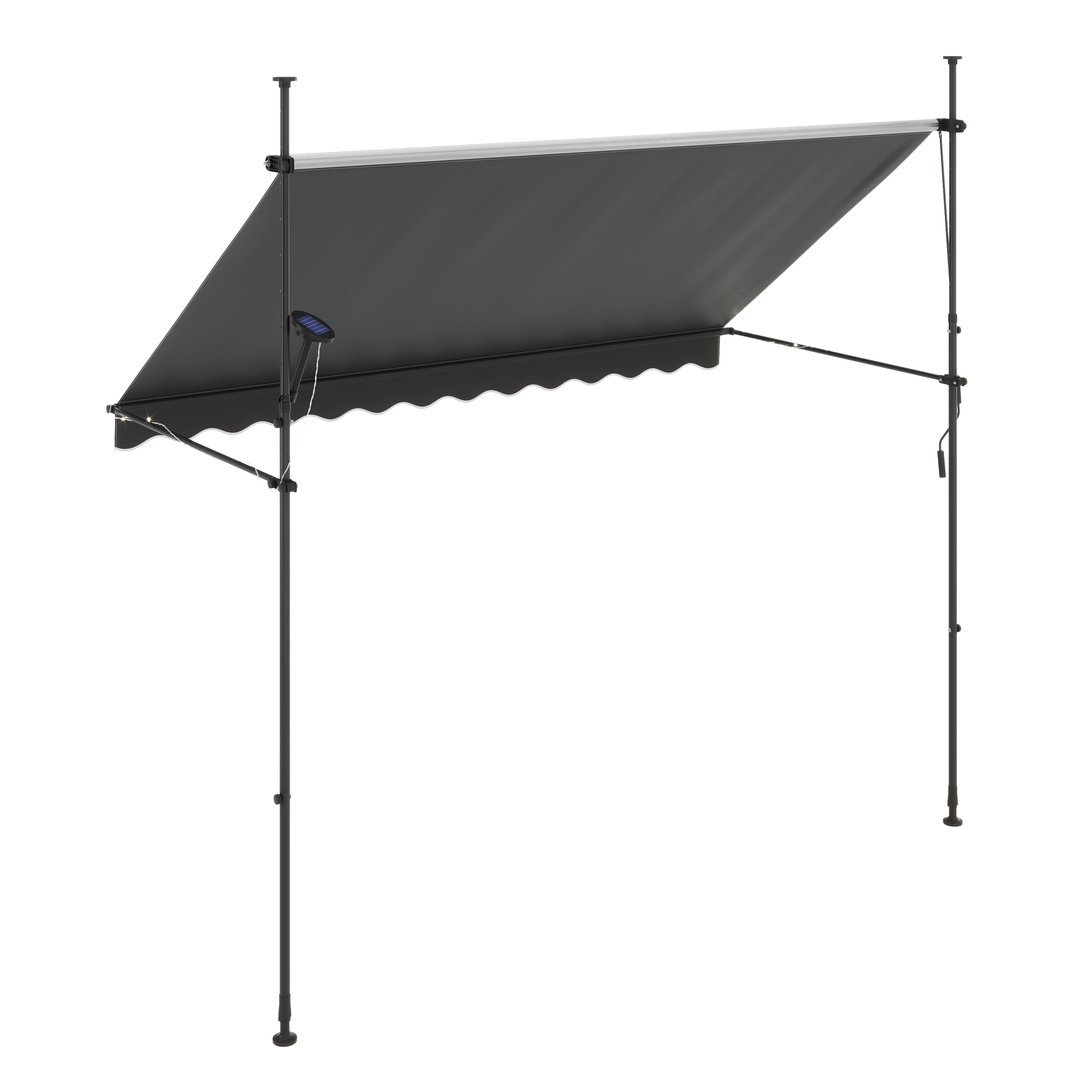 Balkonmarkise mit LED 300 x 150 cm anthrazit