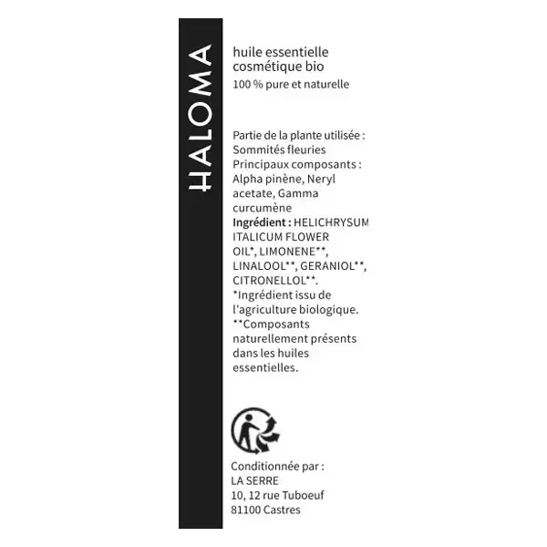 Óleo Essencial Haloma Orgânico de Helichrysum Immortelle 5ml