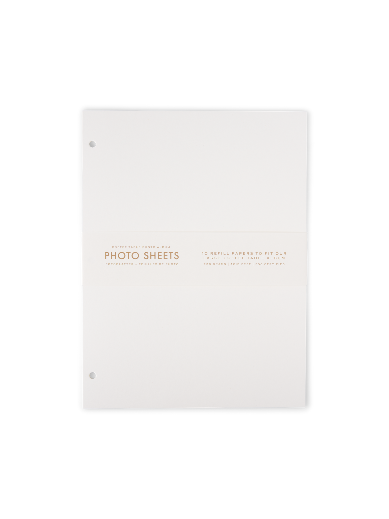 Albumark 10-pak | Papir. Stor. 28 x 21 cm. 10 ark. 230 g/m².  | White | Printworks
